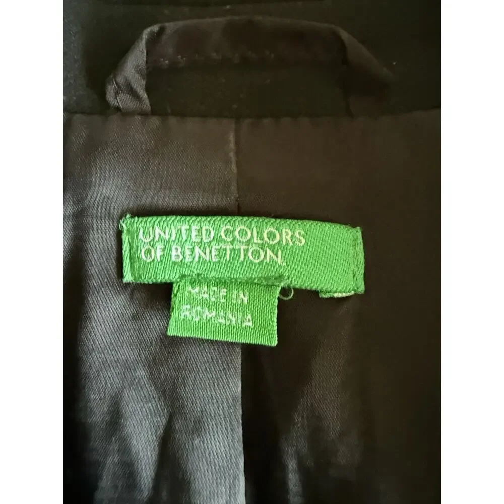 United Colors Of Benetton Vintage Single Button Black Blazer S